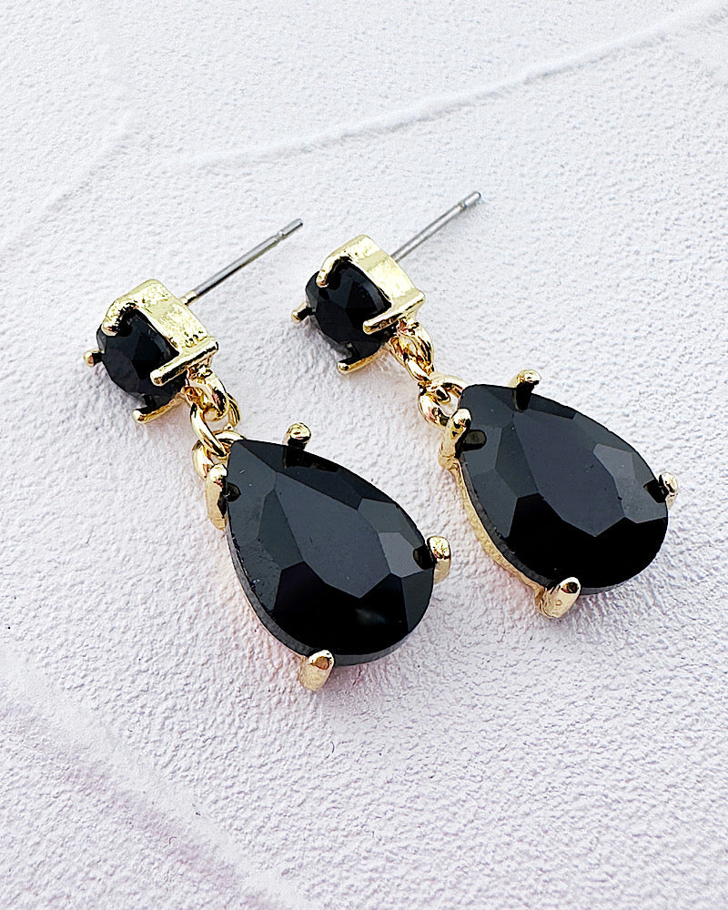 Mini Veronica Black Earrings
