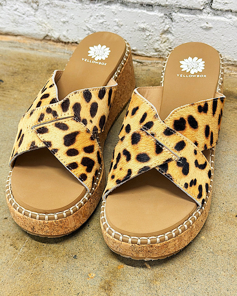 Venture Leopard Wedge Sandals