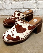 Idalina Cow Platform Clogs