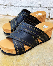 Alice Black Wedge Sandals