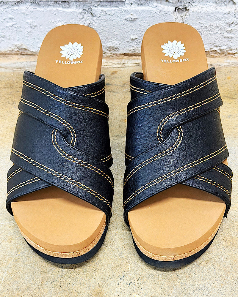 Alice Black Wedge Sandals