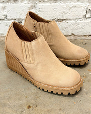 Inska Tan Wedge Bootie
