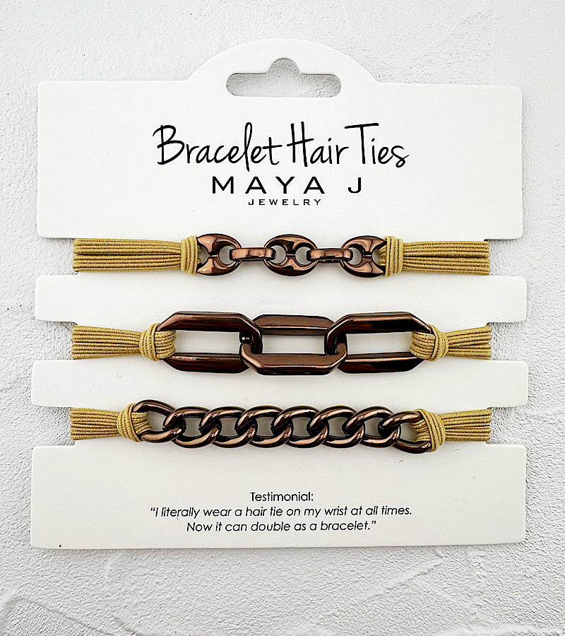 Beige Bracelet Hair Ties