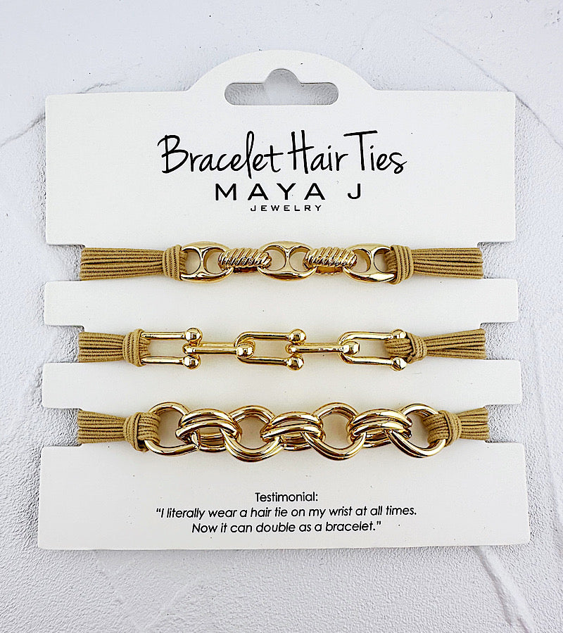 Beige Bracelet Hair Ties