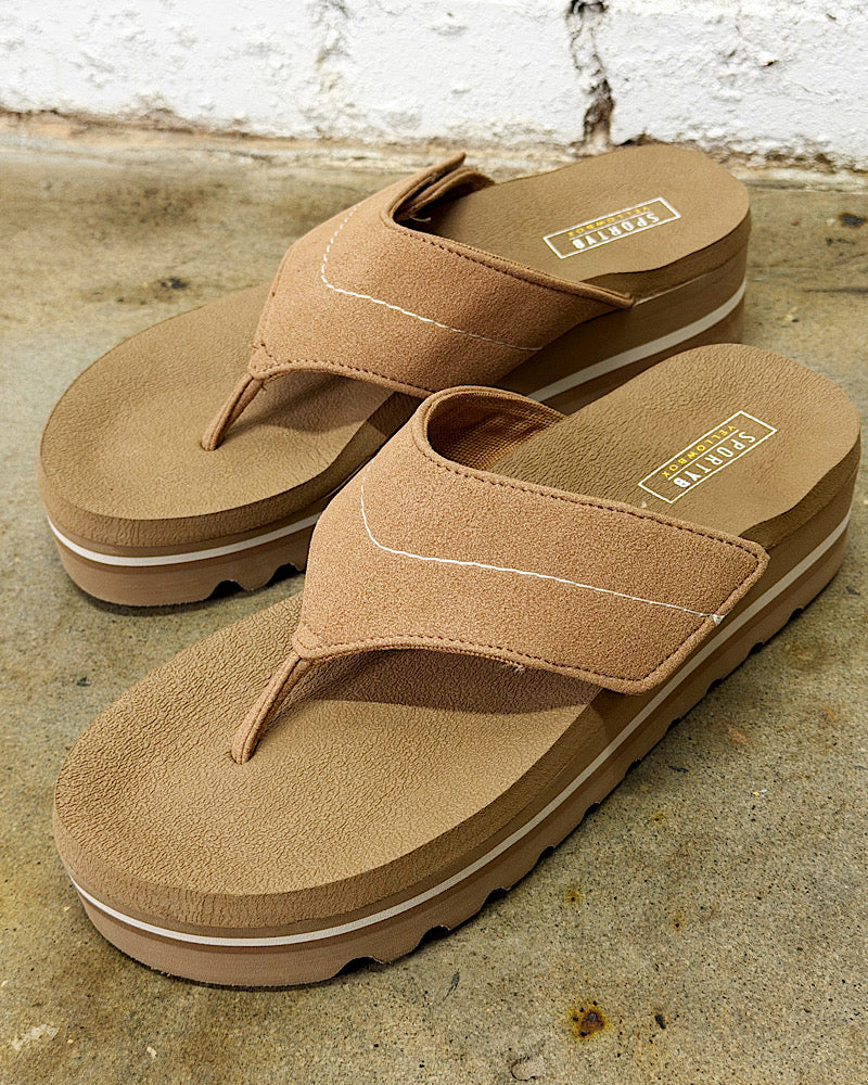 Calica Tan Flatform Sandals