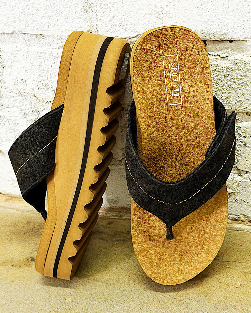 Calica Black Flatform Sandals