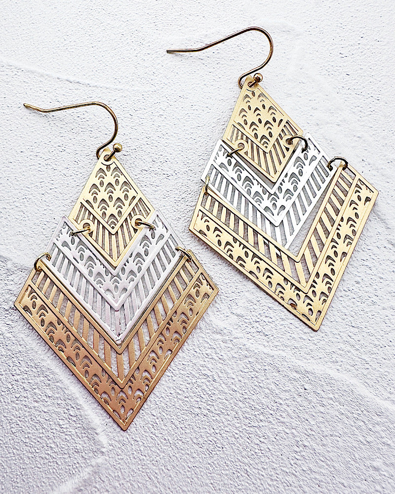 Micah Two Tone Earrings