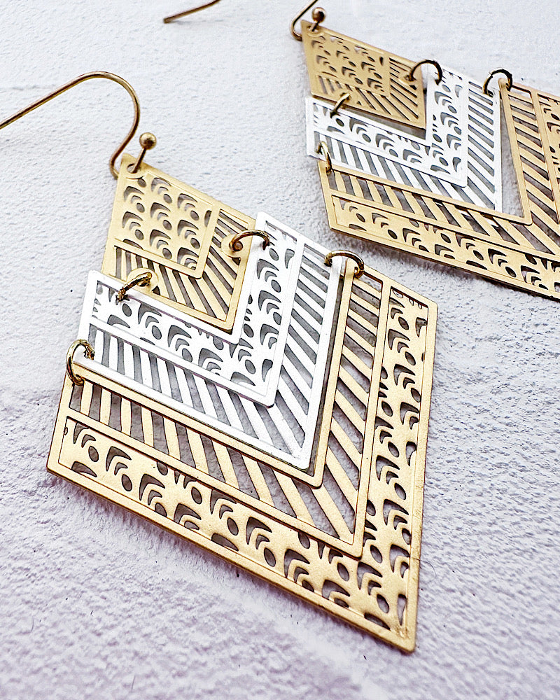 Micah Two Tone Earrings