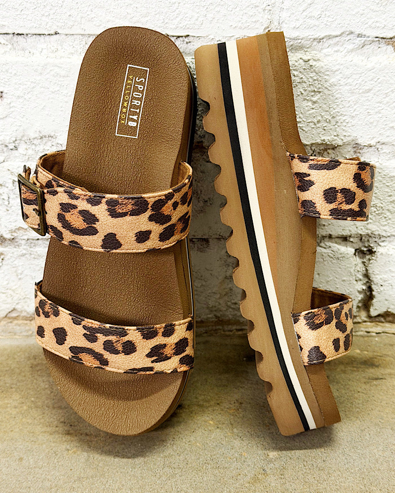 Catalena Leopard Flatform Sandals