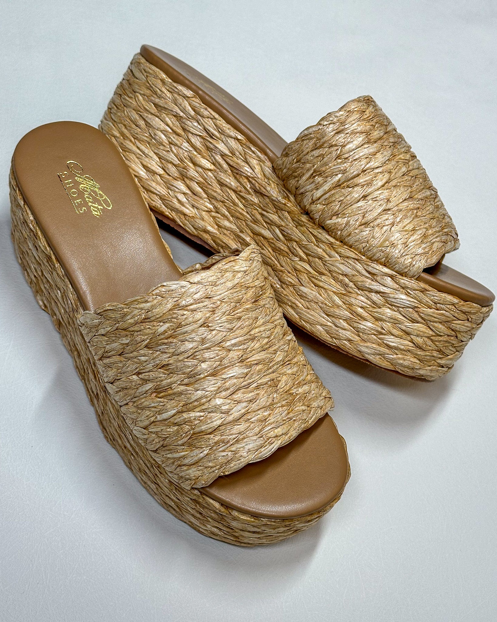 Melissa Natural Raffia Platform Sandals - Final Sale