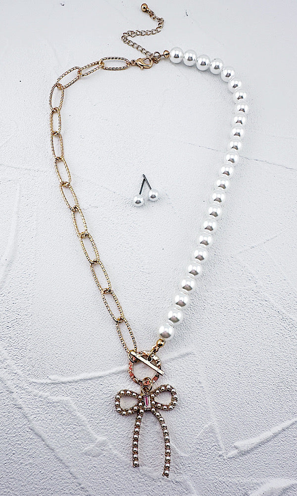 Everly Bow Necklace Set