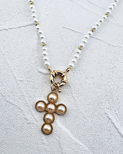 Vienna Pearl Cross Necklace