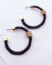 Charly Navy Chain Hoops