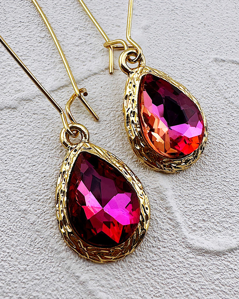 Priscilla Hot Pink Iridescent Earrings