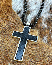 Gunmetal Cross Necklace