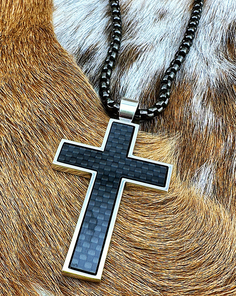 Gunmetal Cross Necklace
