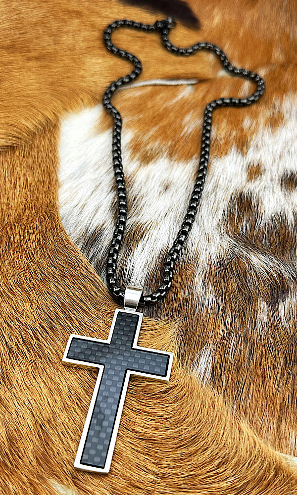 Gunmetal Cross Necklace