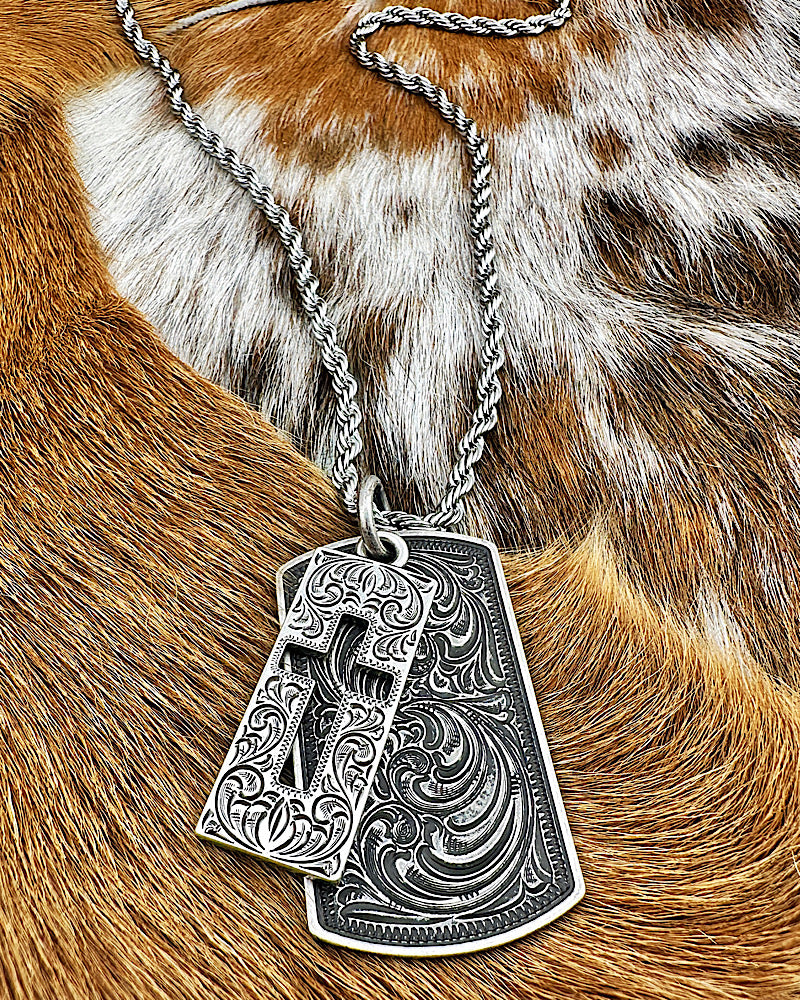 Cross Double Dog Tag Necklace