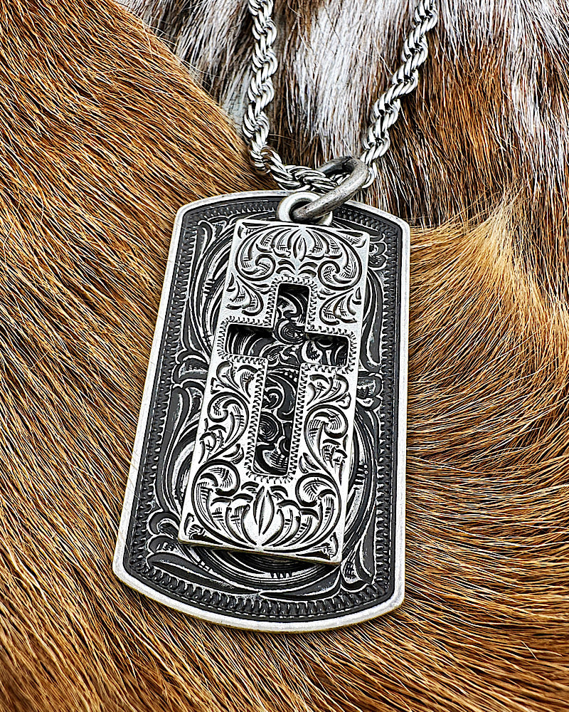 Cross Double Dog Tag Necklace