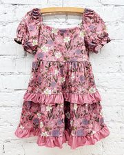 Plum Cute Floral Tiered Dress