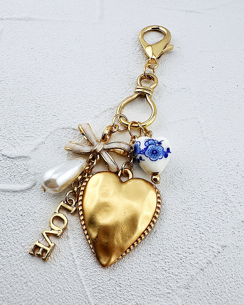 Heart & Bow Bag Charm