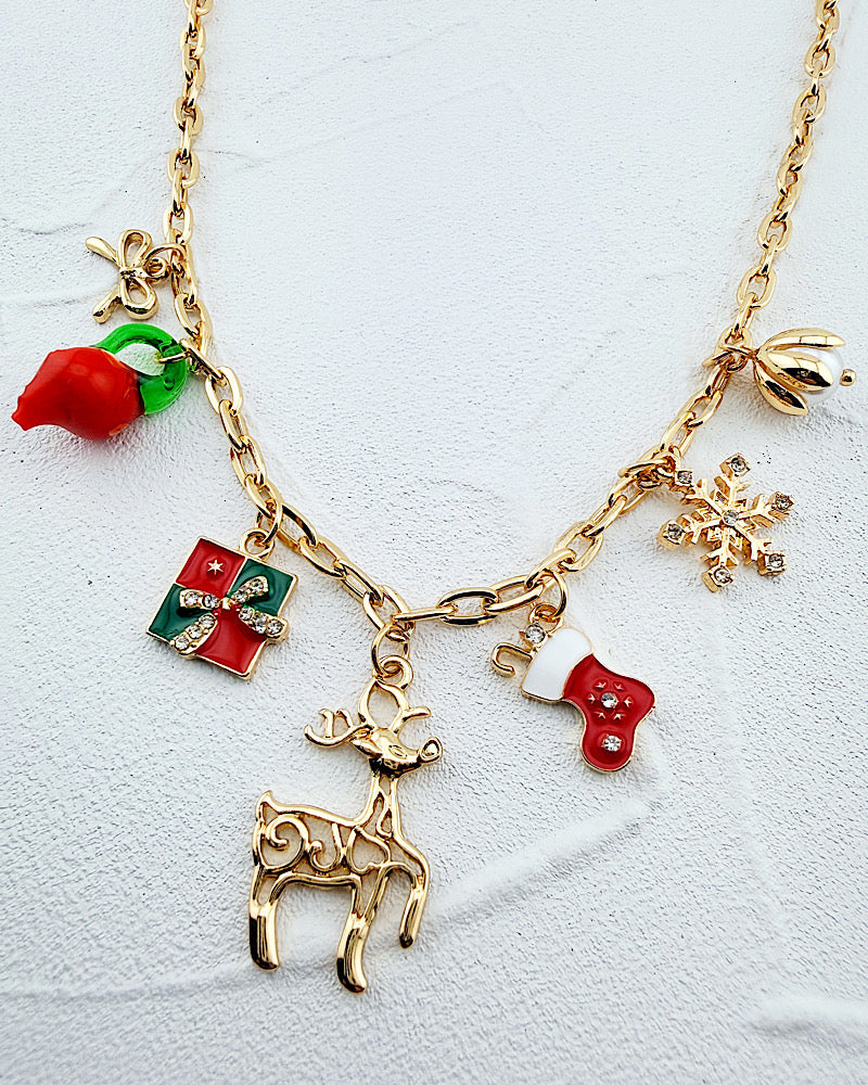 Run Run Rudolph Charm Necklace