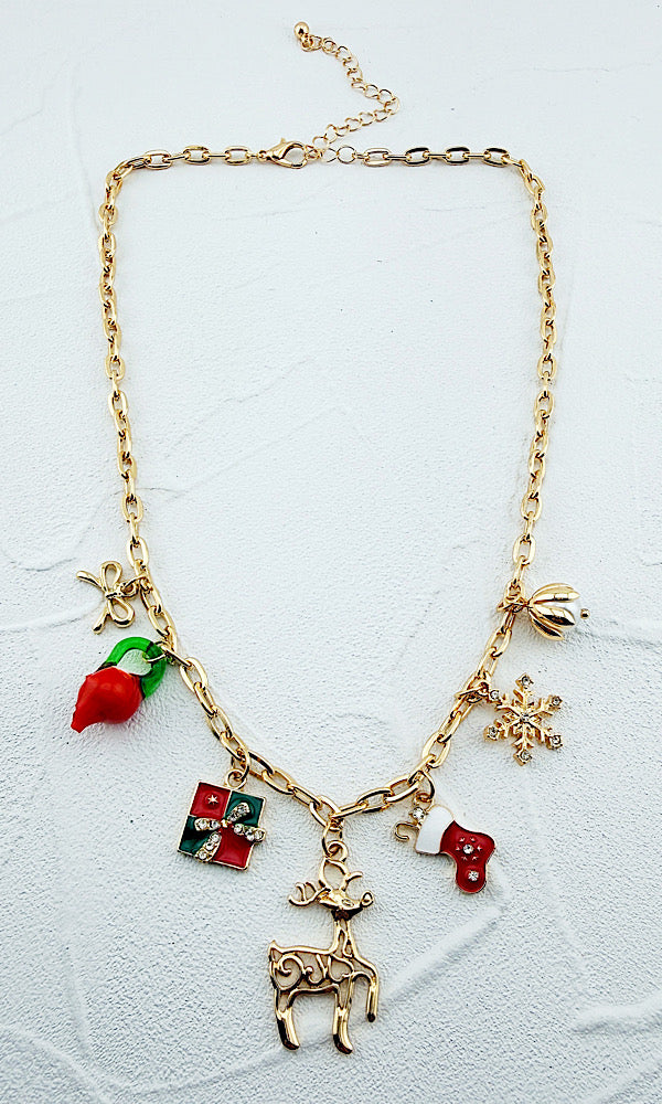 Run Run Rudolph Charm Necklace