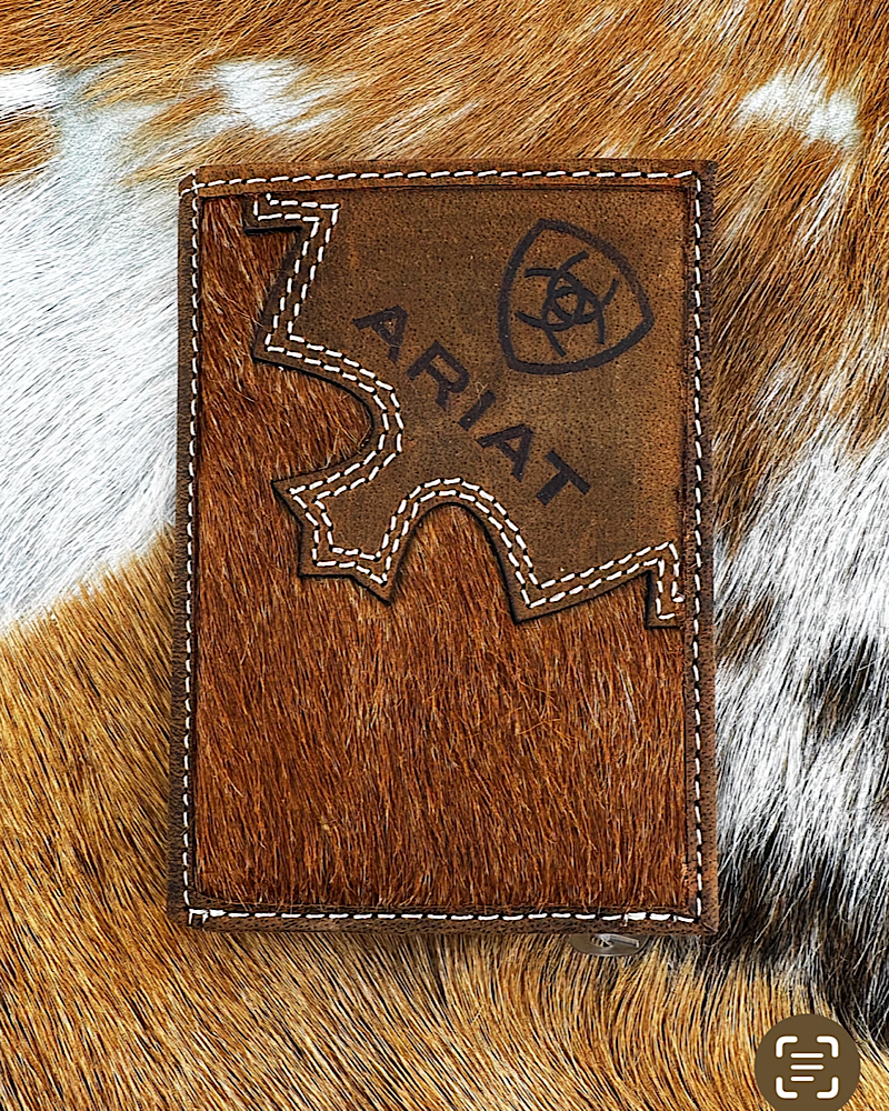 Ariat Calf Hair Tri-Fold Wallet
