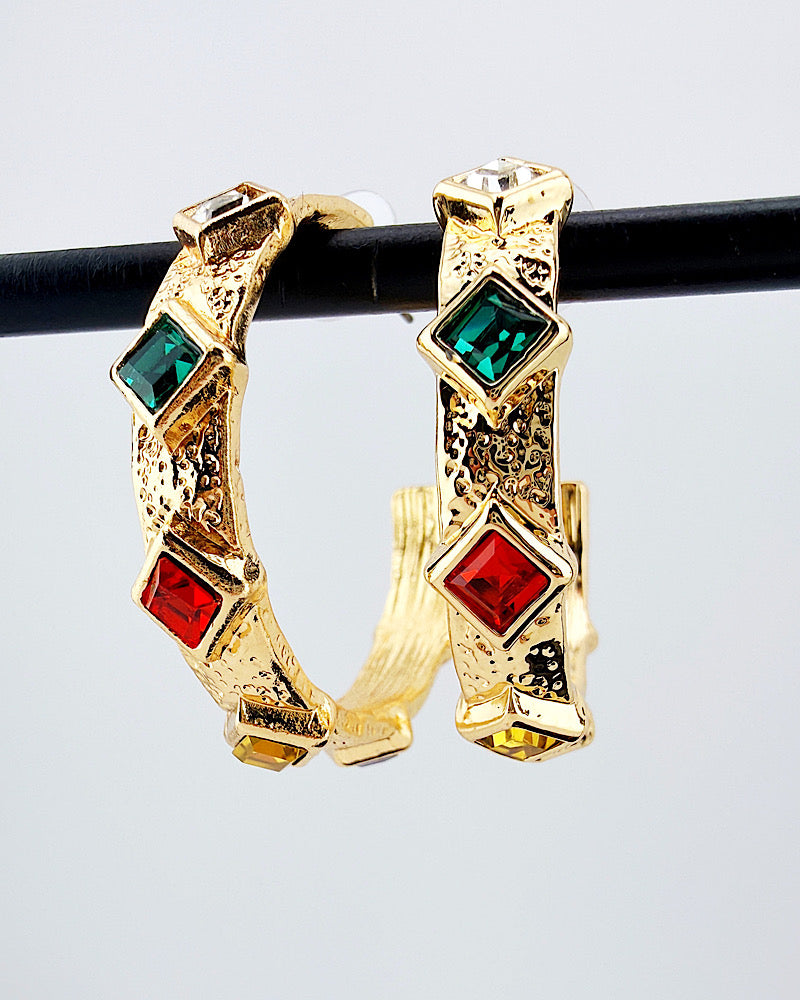 Jolie Jeweled Hoops