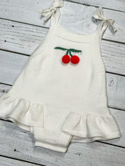 Evelyn Knit Cherry Romper