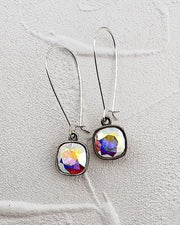 Kamille Silver/AB Drop Earrings