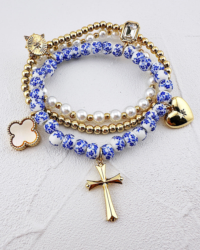 Joella 3pc Blue Bracelet Stack