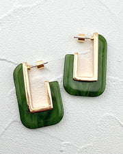 Modern Edge Olive Earrings