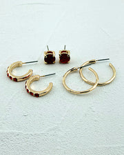Red Carpet Earring Trio