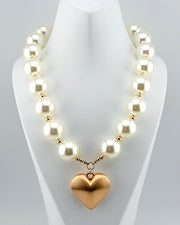 Babs Pearl Heart Necklace