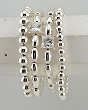 Drama Queen Silver 4pc Bracelet Stack