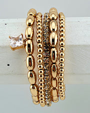 First Class Gold 5pc Bracelet Stack