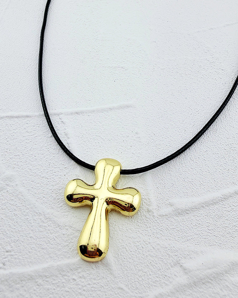 Claire Corded Cross Necklace