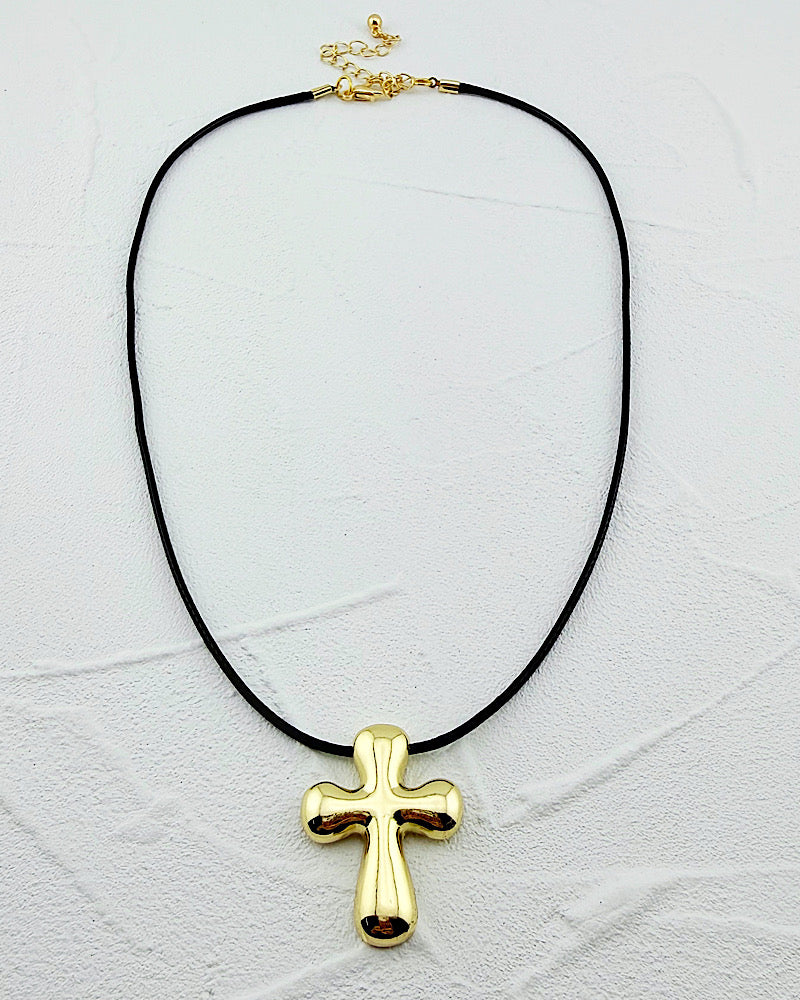 Claire Corded Cross Necklace
