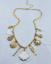 Saltwater Shimmer Charm Necklace