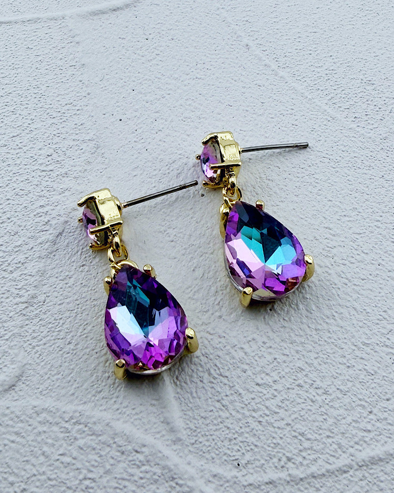 Mini Veronica Lavender Iridescent Earrings