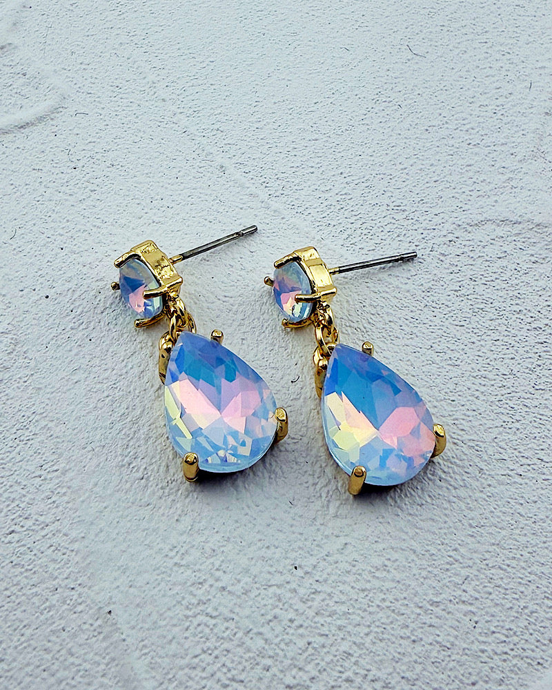 Mini Veronica Blue Opal Earrings