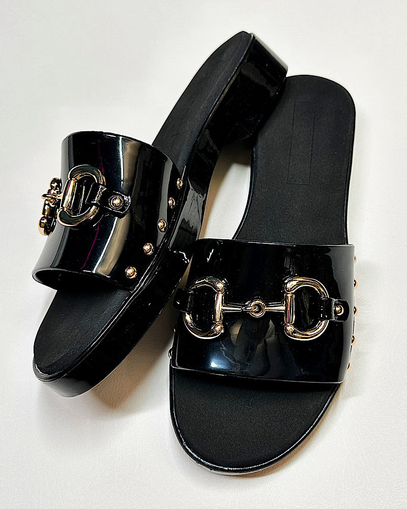 Anabel Black Jelly Slides