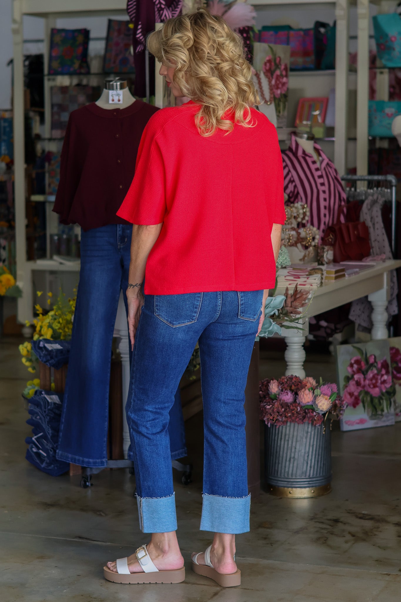 Sienna Waffle Knit Ruby Top