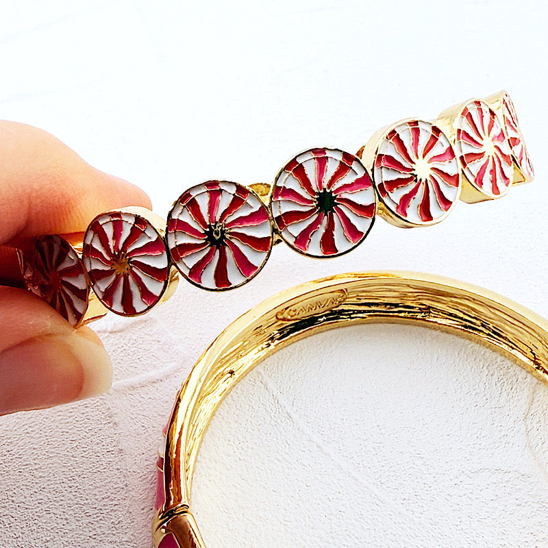 Peppermint Wishes Hinged Bangle