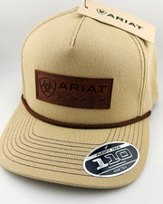 Ariat Khaki Leather Patch Cap