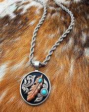 Turquoise Feather Necklace