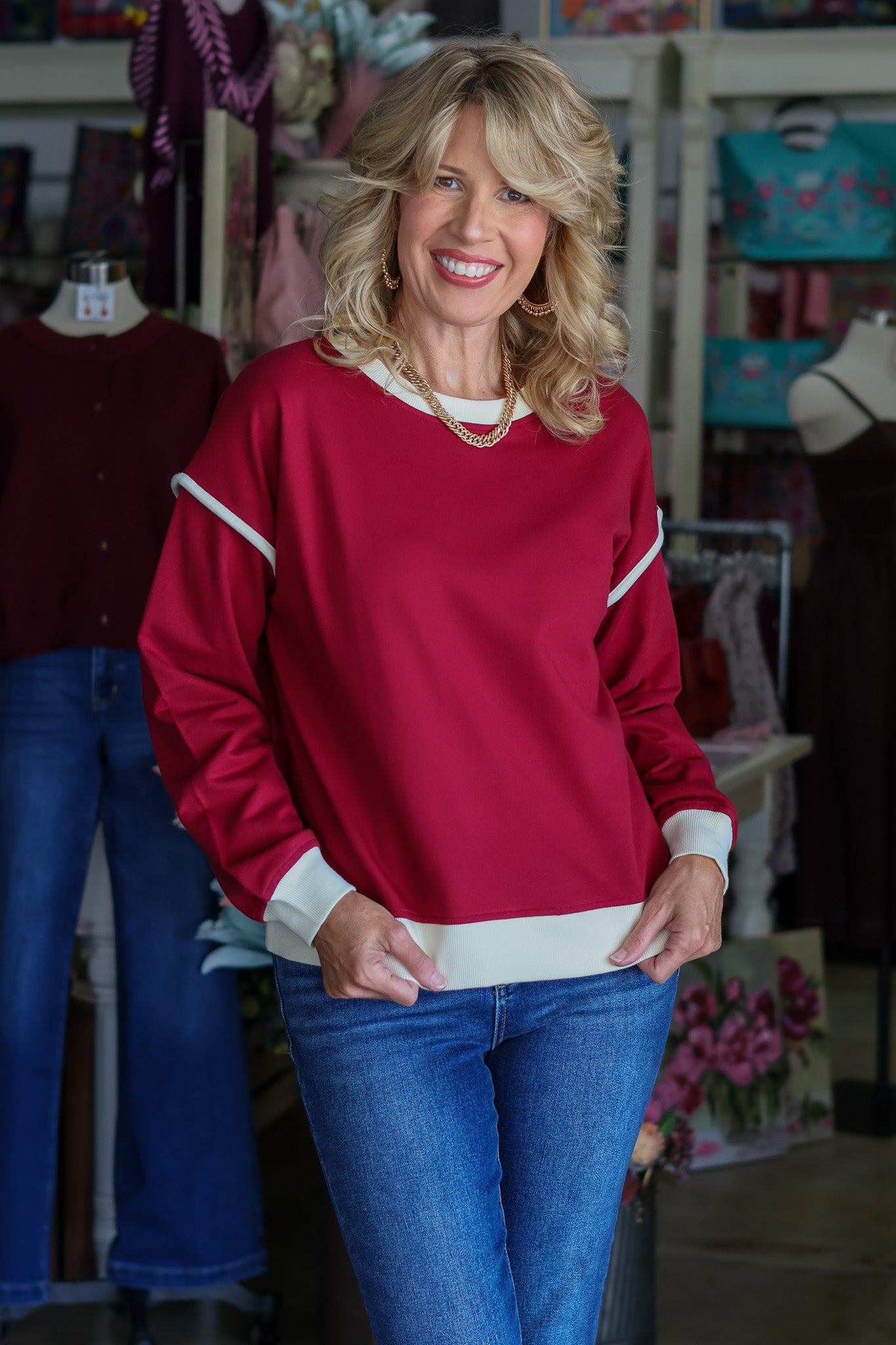 Allie Cabernet Pullover