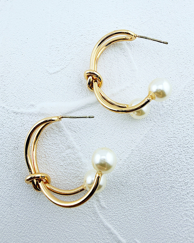 Unity Pearl Hoops