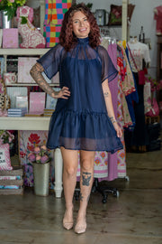 Sapphire Nights Chiffon Dress